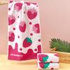 Face Towel Strawberry Printing Perfumed Fluffy Face Body Washing Wipe Towel Bathroom Accessories for Daily Use