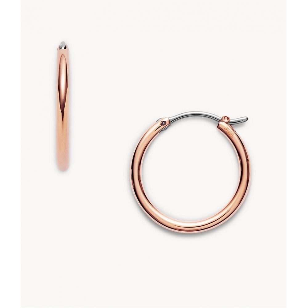 

Fossil Women s Rose Gold Stainless Steel Hoop Earring