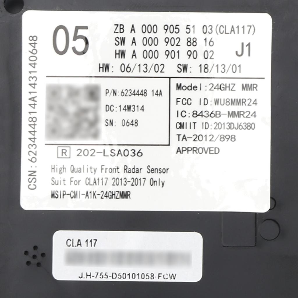 Front Radar Sensor Control Unit A0009055103 For Mercedes CLA117 2013-2017