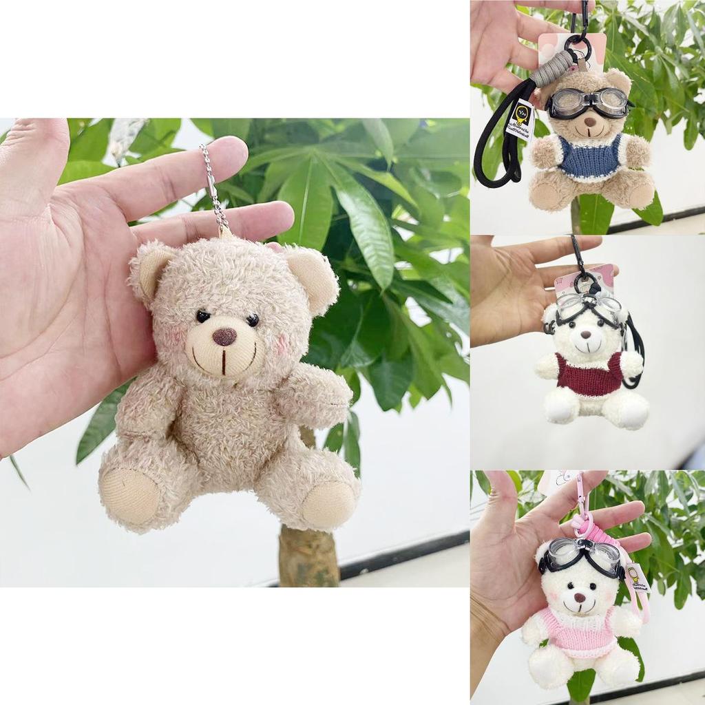 Cute Ins Style Plush Bear Keychain Pendant With Soft Fur For Lovely Gifts