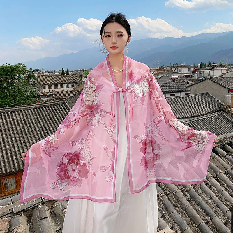 Retro national style trend personalized outer cloak leisure travel comfortable breathable beach towel ethnic style shawl 90*180