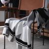 Nordic Geometric Black-White-Grey Knitted Throw Blanket - Thickened Sofa AC Blanket for Nap & Couch