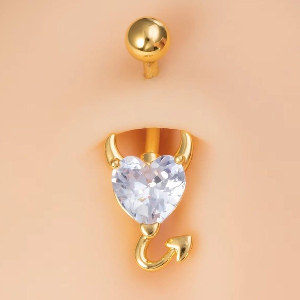 Elegant Crystal Ball Belly Button Rings Zircon Shiny Body Jewelry Gem Navel Piercing  Accessories