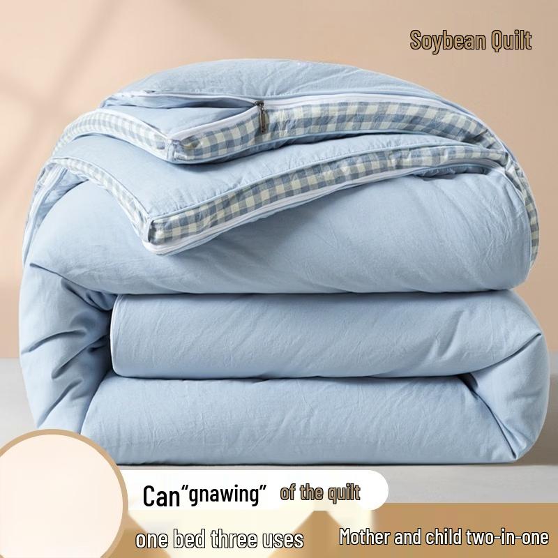 

Brangdy All-Season Soy Fiber Duvet, Zipper Style, Blue Plaid