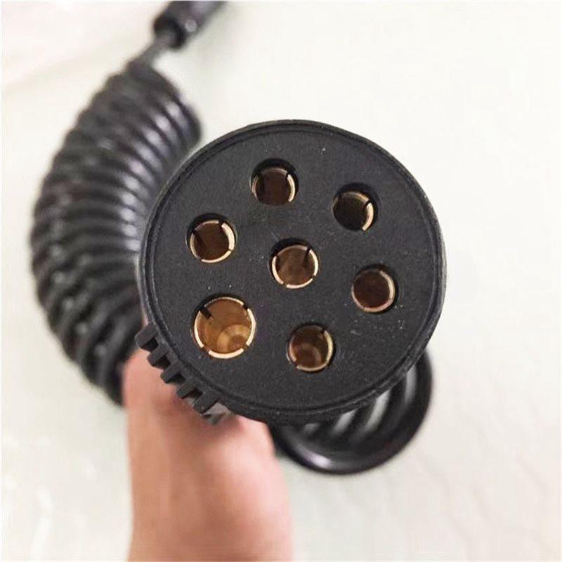 A82M-For Truck And Trailer Breakaway Electrical Plugs 7-Core Spiral Cable Semi-Trailer Connection Cable