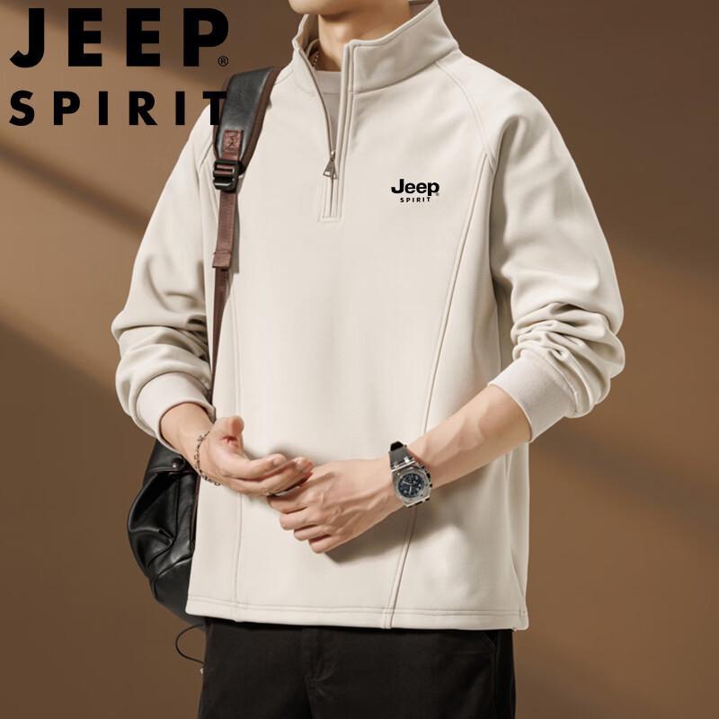 JEEP SPIRIT Men's Stand Collar Sweatshirt