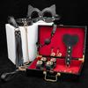 8-Piece Leather Bondage Set: Handcuffs, Foot Cuffs, and Teasing Accessories for Couples