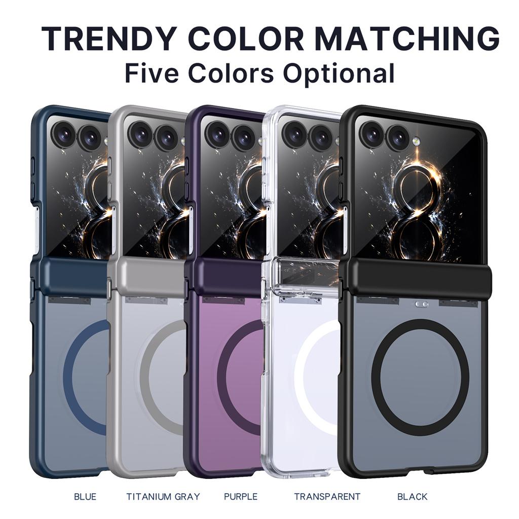 For Magsafe Magnetic Phone Case For Samsung Z Flip 8 7 Flip8 Flip7 5G Hinge Full Protection TPU+PC Shockproof Protective Cover