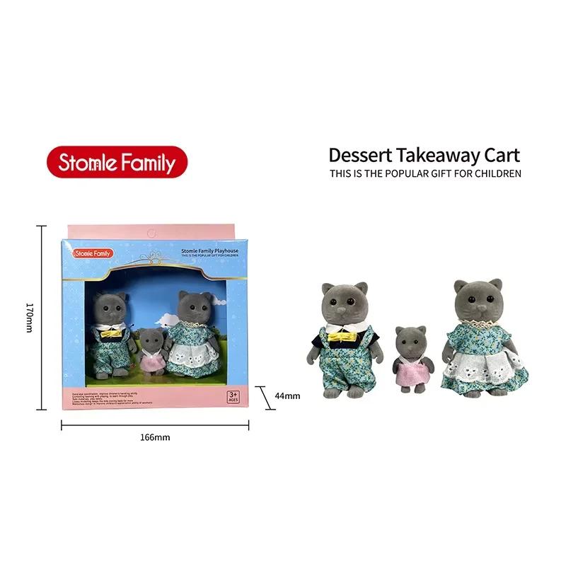 New Forest Animal Outdoor Station Wagon School Bus Set DIY Simulation Furniture Girl Play House Toys Kid Birthday Gift