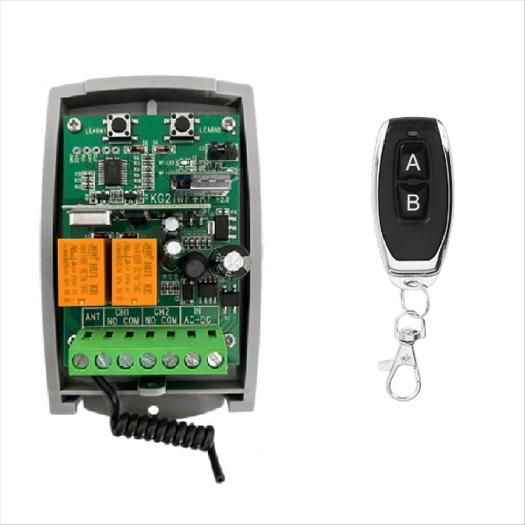 Tuya WIFI Smart Receiver 2CH 7-32V Garage Door Remote Control Opener Controller Rolling Code 433Mhz Transmitter