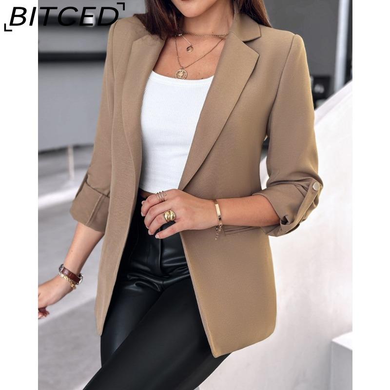 

BITCED Женские винтажные повседневные куртки и пальто с решетчатым принтом, осенне-зимние куртки-поло с длинными рукавами и воротником XXXL хаки