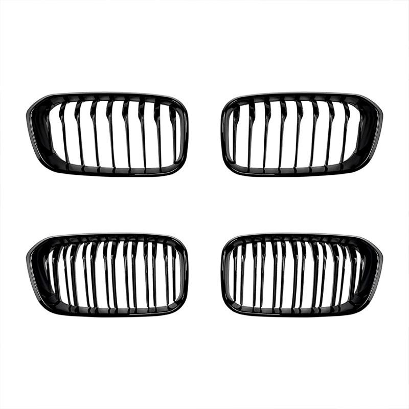 Car Front Bumper Racing Grille Front Kidney Dual Line Grilles For BMW 1 Series F20 F21 2015- Car Front Grill Replacement