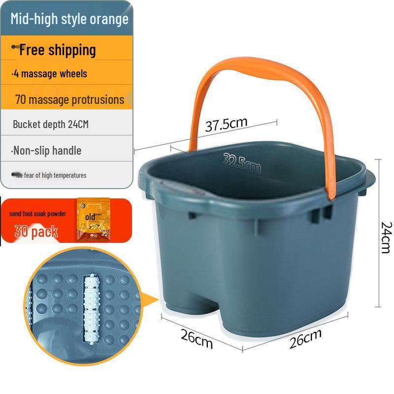 Deep Waterproof Massage Foot Bath Bucket - Over Knee High, Plastic Basin for Home & Dorm Use
