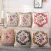 45x45cm Retro Rose Flower Jacquard Sofa Chair Seat Cushion Cover Home Car Office Decoration Pillowcase