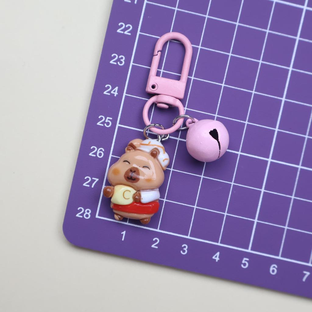 Cartoon Resin Bell Keychain and Bag Charm Pendant - Couple Ornament Gift