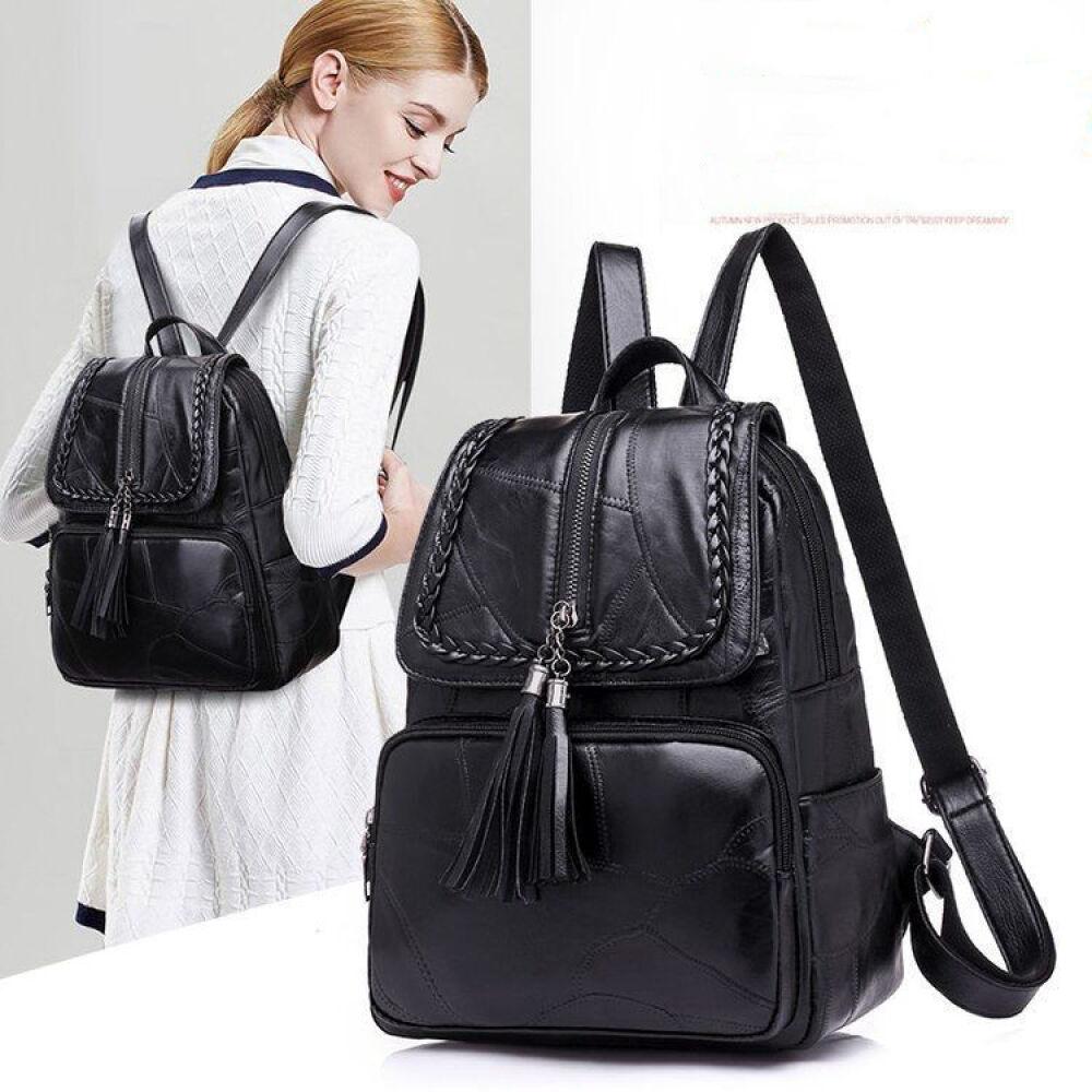 Backpack Female backpack Female fashion large capacity leisure travel bag length 26cm wide 12cm high 36cm