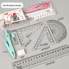 High-Quality Geometry Set: Square, Compass, Ruler & Triangle - 7-Piece Stationery for Primary School Students