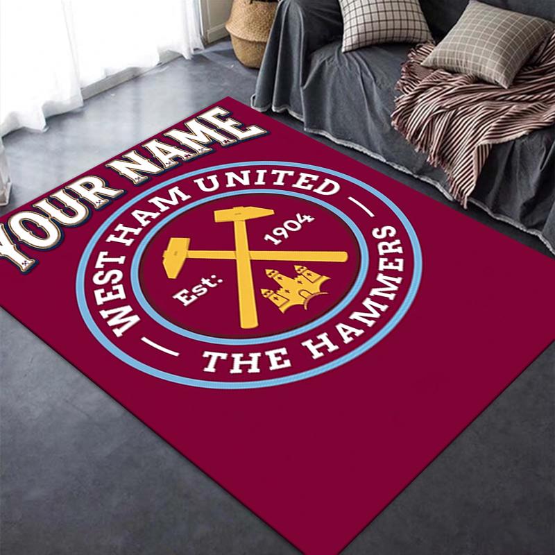 Custom Name West Ham United Carpet Rug for Living Room Bedroom Home Sofa Decoration,Kids Play Non-slip Floor Mat