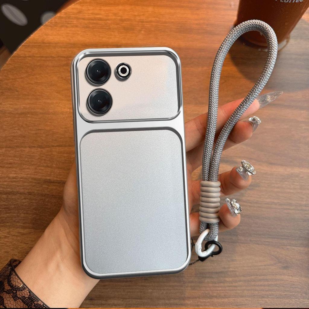 Luxury Big Window Phone Case with Lanyard for TECNO CAMON 20 4G Premium Textured Casing