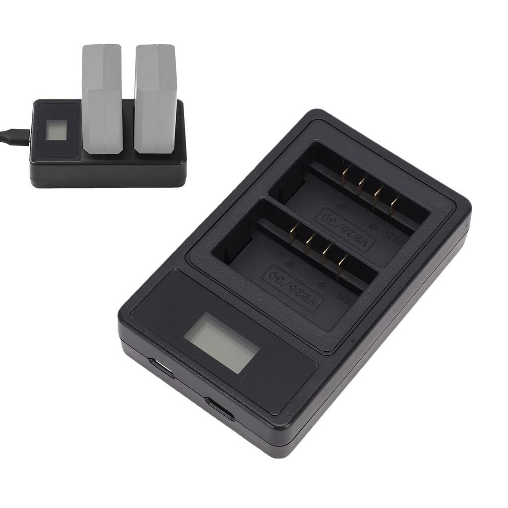 Camera Flash Charger Fit for VB26 VB26B VB30 Battery 5Wx2 Camera Flash Dual Battery Fast Charger with Smart Display