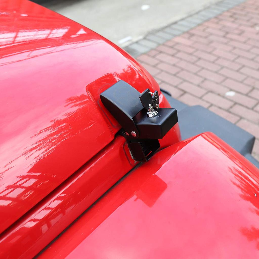 JeCar Hood Latches Locking Hood Catch Kit Aluminum Alloy Hood Locks Compatible With Jeep Wrangler 2007-2018 JK JKU, 2018- JL JLU & - Gladiator JT,