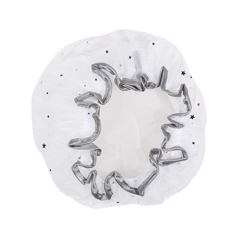 1Pc Thick Waterproof Shower Cap Bath Hat Double Layer Hair Cover Women Supplies Showering Mesh Caps Bathroom