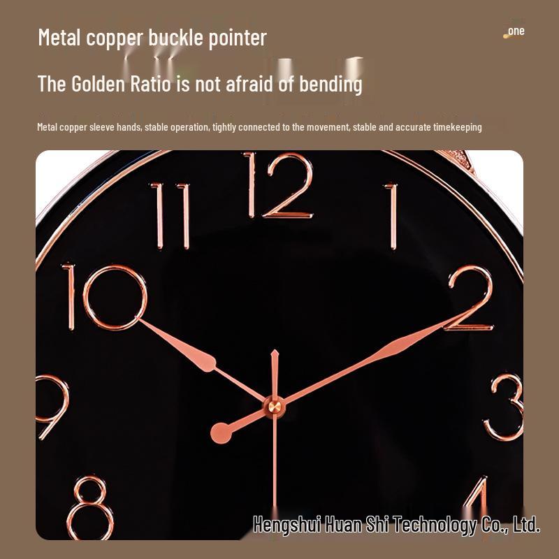 Home Living Room Silent Quartz Wall Clock with Glass Mirror Surface