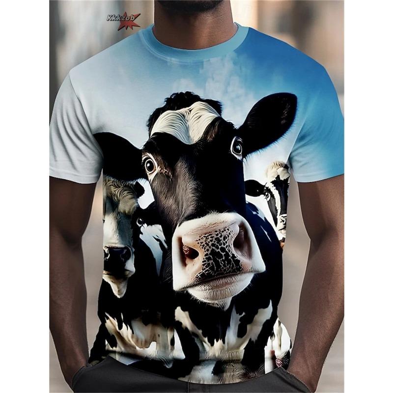 Men's 3D Print T-Shirt with 3D Design, Round Neck, Short Sleeve, Loose Fit, Plus Size, Summer Men's Wear