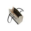 Bally Large Logo Color Block Snap Closure Layered Fabric Tote Bag Women Tote White Black 6304580