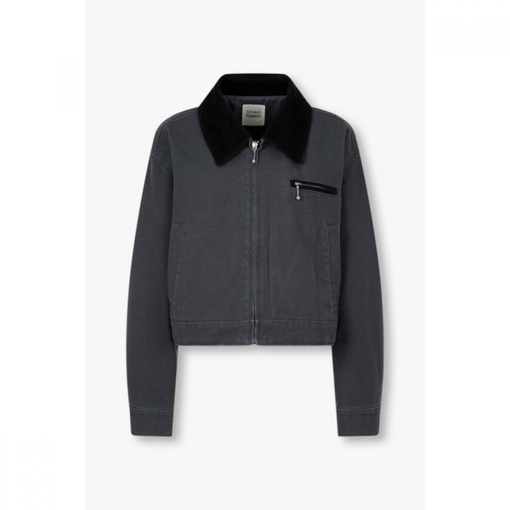 Studio Tomboy Collar Color Crop Jumper  9105113101 
