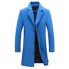 Frühling Herbst Neue Lange Baumwolle Mantel Neue Wollmischung Reine Farbe Casual Business Mode Herrenbekleidung Schlank Windjacke