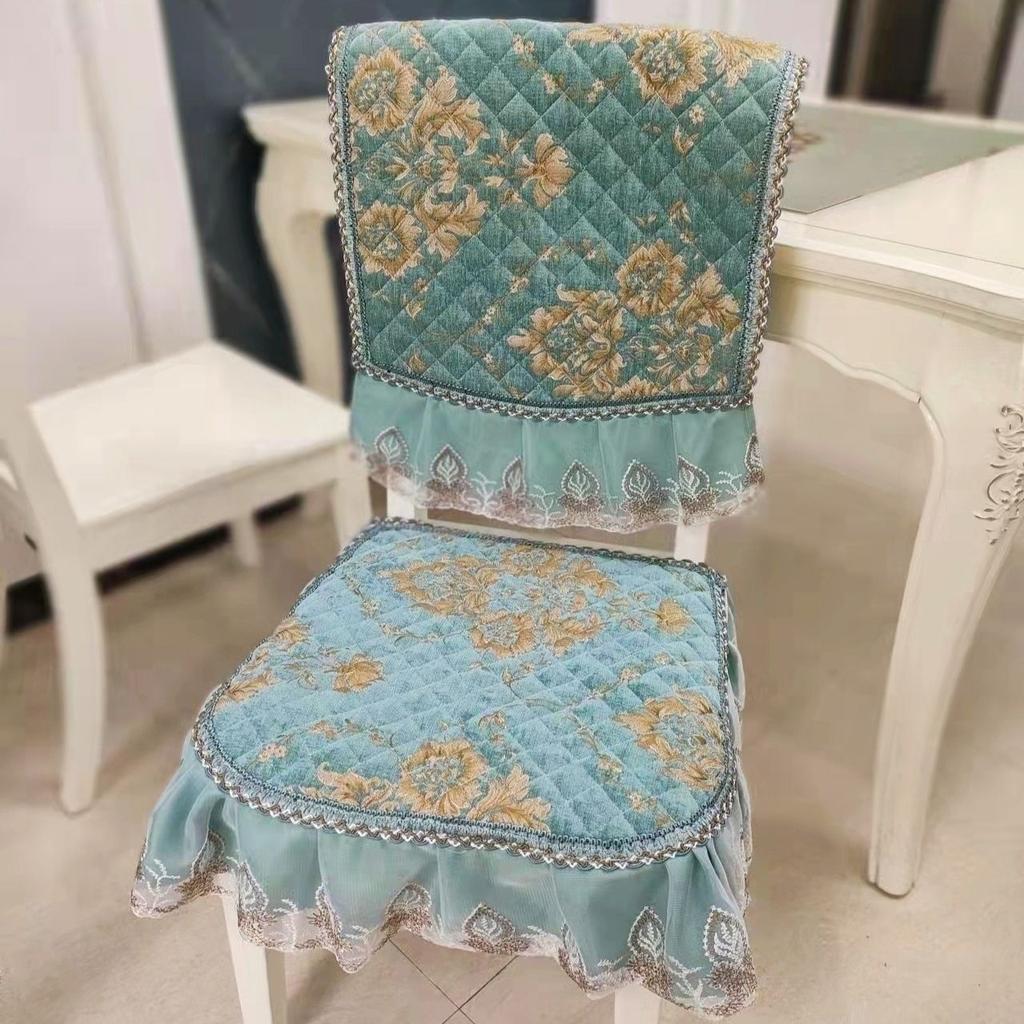 4 Pcs High-quality Dining Table Chair Cover Plants Flowers Tablecloth Chair Cushion Household Non Slip Dining Seat Cover Universal Type Mat