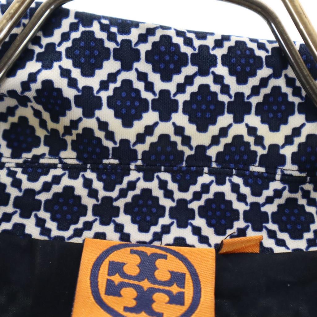 Tory Burch Langärmliger taillierter Blazer S Weiß x blau Damen Gebraucht