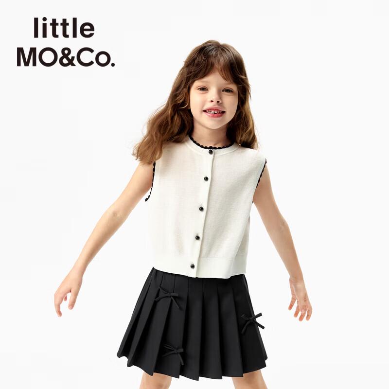 

little MO&Co. Girls Preppy Pure Cotton Cardigan Vest 150