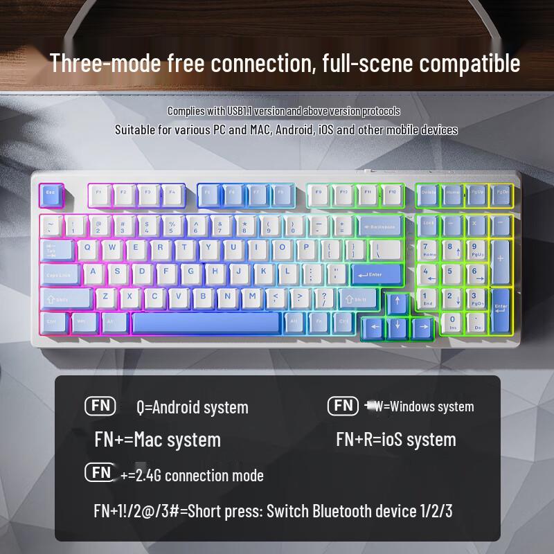 Lenovo GK10 Tri-Mode Hot-Swappable RGB Mechanical Keyboard
