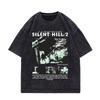 Game Silent Hill  Vintage Washed Tshirt Men Women Gothic Fashion T Shirts High Quality Cotton Oversized Tshirts Streetwear