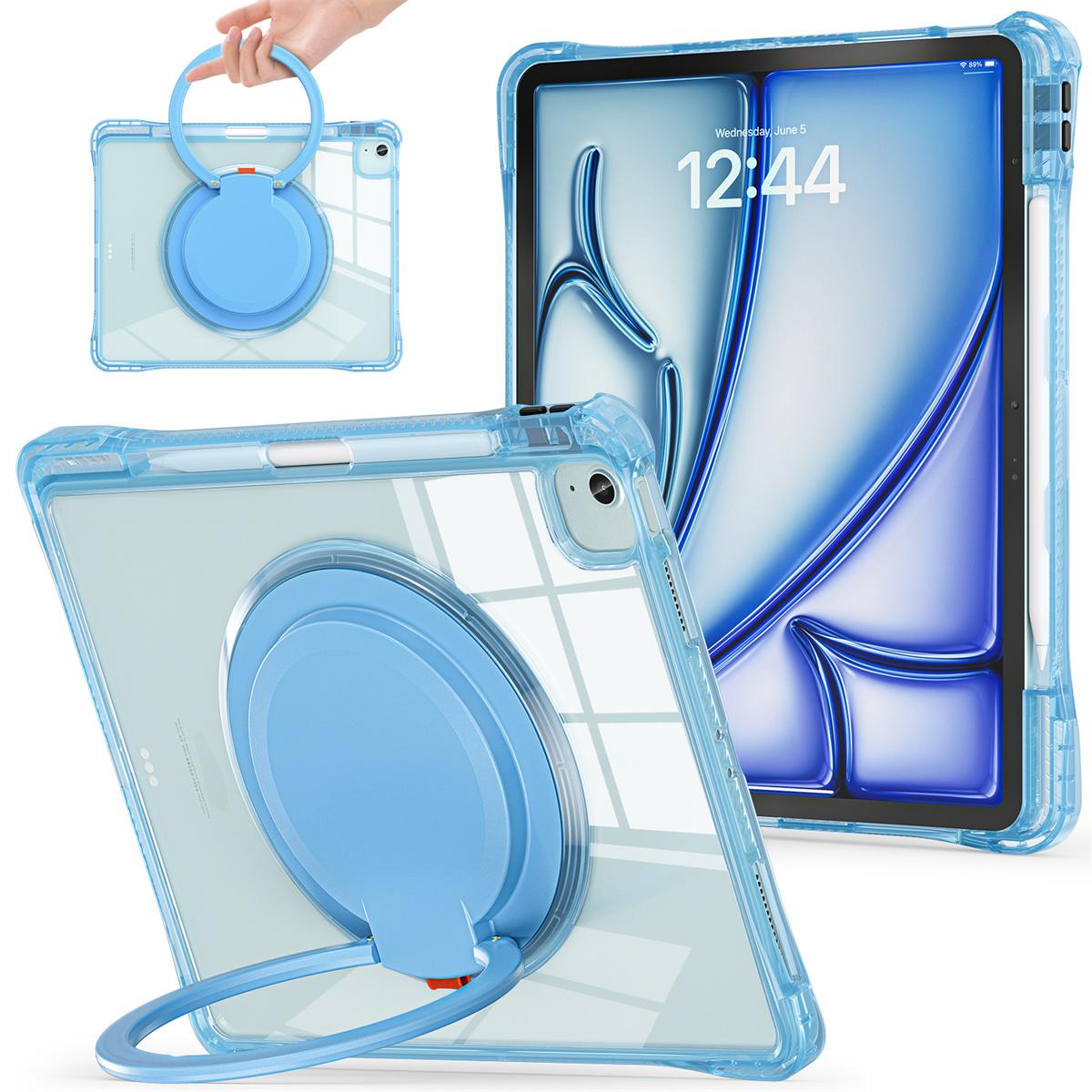 

For iPad Air 13 (2025)/(2024)/Pro 12.9 (2022)/(2021)/(2020)/(2018) Case Rotary Kickstand PC+TPU+Acrylic Tablet Cover C