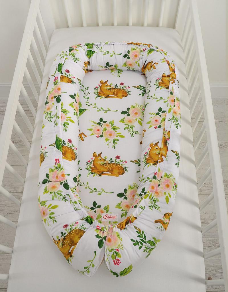 Baby cocoon, double-sided, playpen, swaddle, Premium BOBONO - in the forest