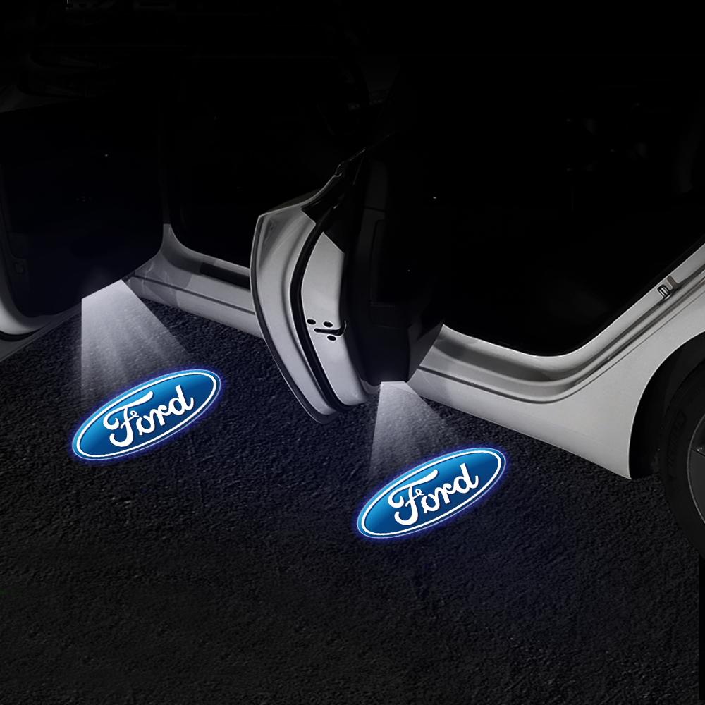 

2PCS Car HD Induction Lamp Laser LED Welcome Light Decoration Accessory For Ford Max 2007-2008 Mondeo 2007-2013 FOCUS Mustang