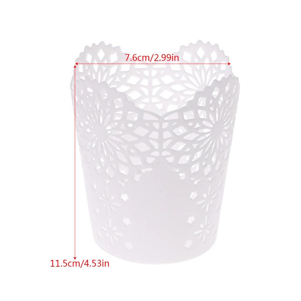 Hollow Flower Simplicity Brush Storage Pen Pencil Pot Holder Container Desk Organizer Gift