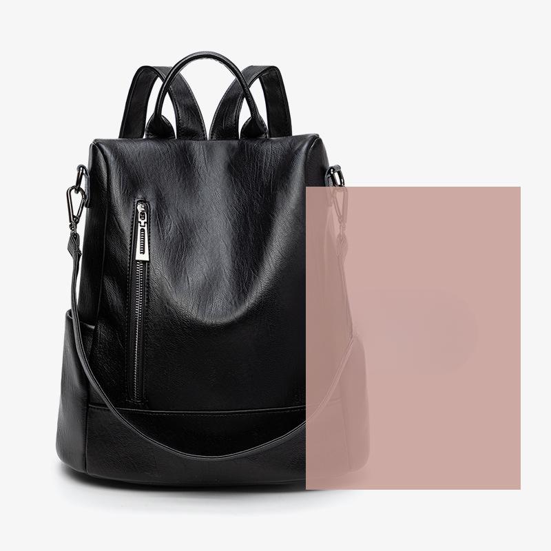 Koreanische Version Einfacher Diebstahlsicherer Rucksack für Damen  Neuer Sommerrucksack  Großvolumige Tasche aus weichem Leder  Lässig Einseitig Mehrzweck gray