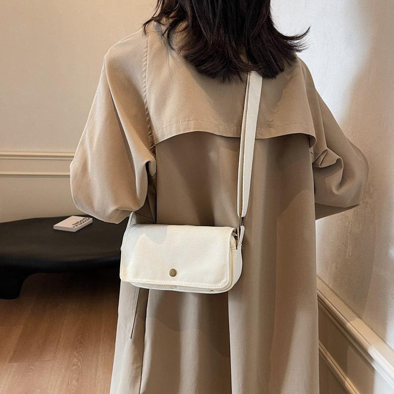 Módní plátěná crossbody malá čtvercová taška 2025 ležérní taška přes rameno dámská jednoduchá jednobarevná podpažní taška přeshraniční