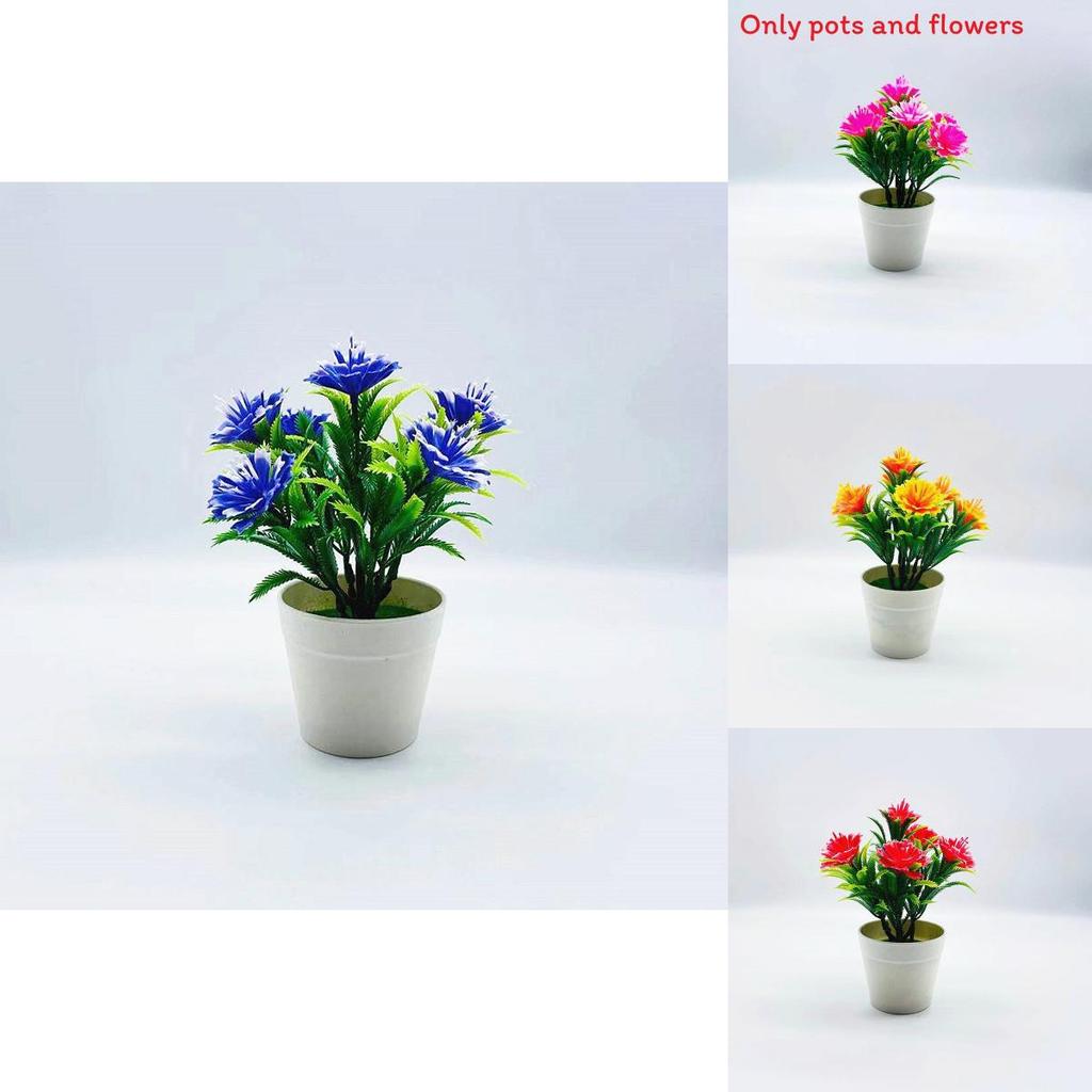 Artificial Gossampinus Malabarica Decorative Flower Pot With Plastic Flowers For Bedroom