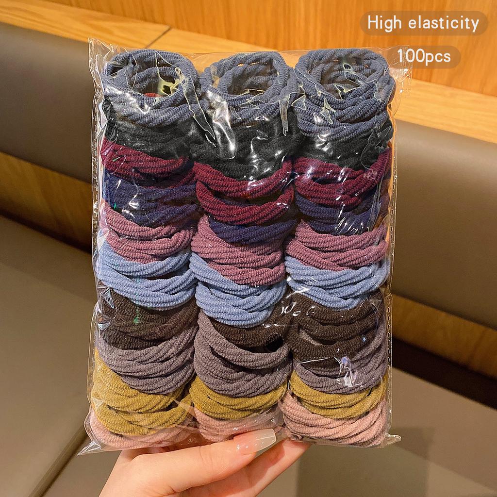 100 accesorios para el cabello de alta elasticidad y durabilidad con gomas elásticas básicas adecuados para el uso diario