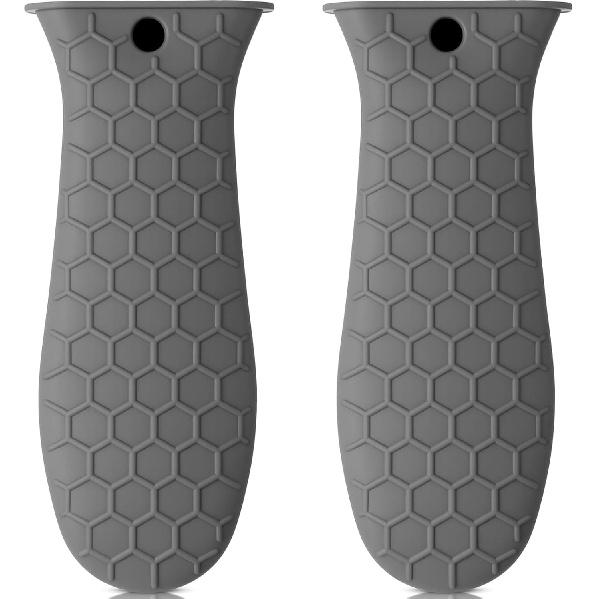 Patelai 2pcs Silicone Handle Cover for Cast Iron Skillet Kitchen Silicone Handles for Pots and Pans Non-Slip Pot Holder Sleeve for Fry Pan Griddles