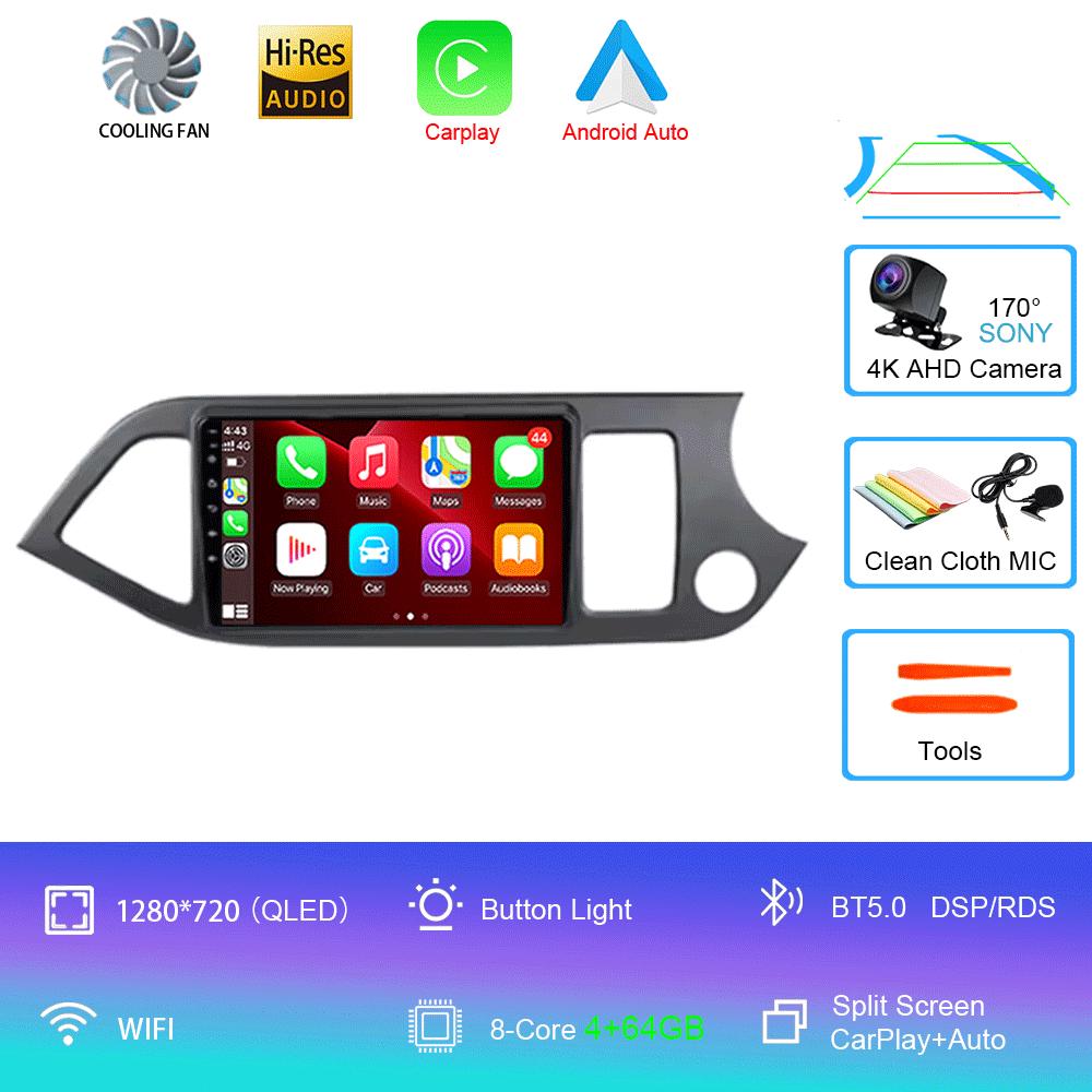 Android 14 Car Radio For KIA PICANTO Morning 2 2011 - 2016 Multimedia video Player 2 Din Carplay Stereo GPS Head Unit 4G WIFI