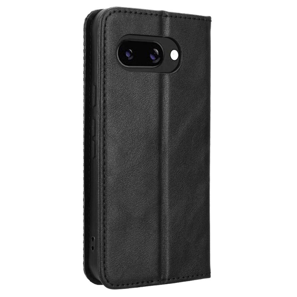 For Google Pixel 9a Leather Case Wallet Stand Retro Texture Phone Cover