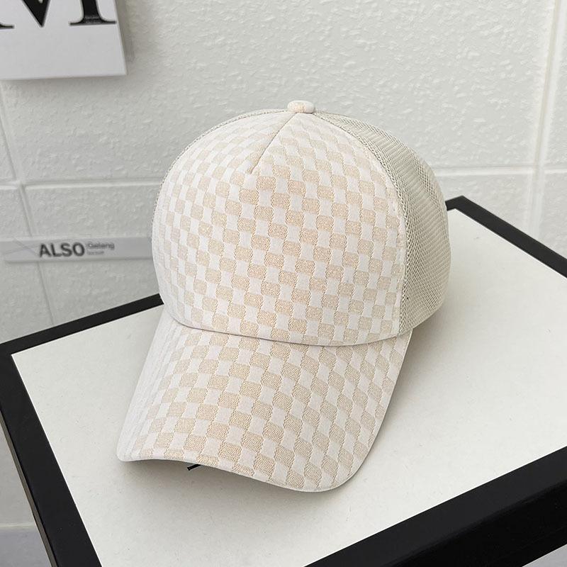 Versatile Checkerboard Duck Tongue Net Hat Summer Casual Sunshade Sun Hat Fashion Face Show Small Sports Baseball Cap