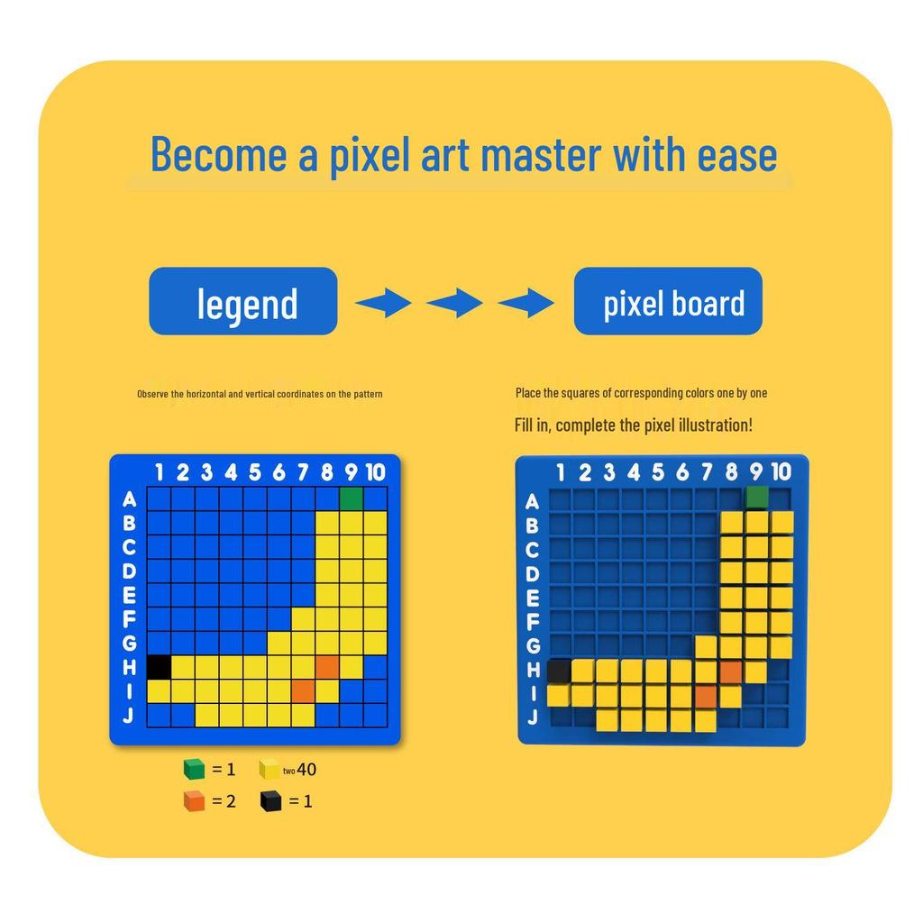 Boguoyuan Pixel Block Logic Puzzle Set: Early Education & Enlightenment Game
