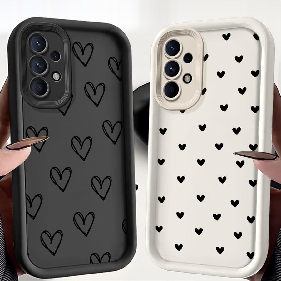 Case for Samsung Galaxy A16 A71 A72 A15 A23 A56 A34 A12 A13 A35 A36 A26 A32 A53 A54 A51 A73 Phone Cover Cartoon Flower Love